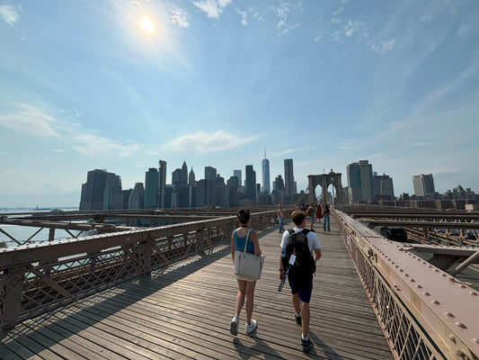 Lower Manhattan scenic view from the Brooklyn Bridge