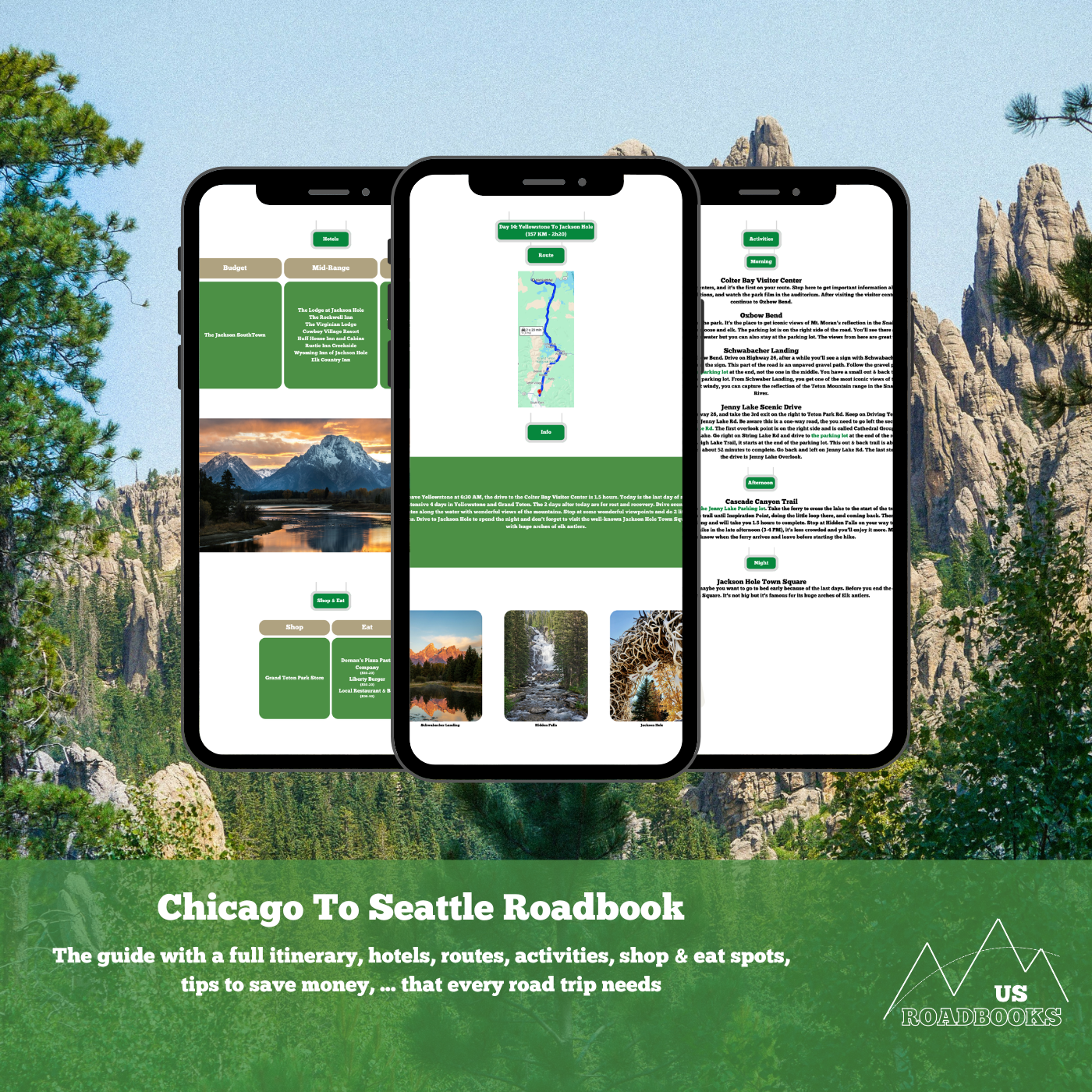 Look inside the Chicago To Seattle RoadBook/ Travel Guide