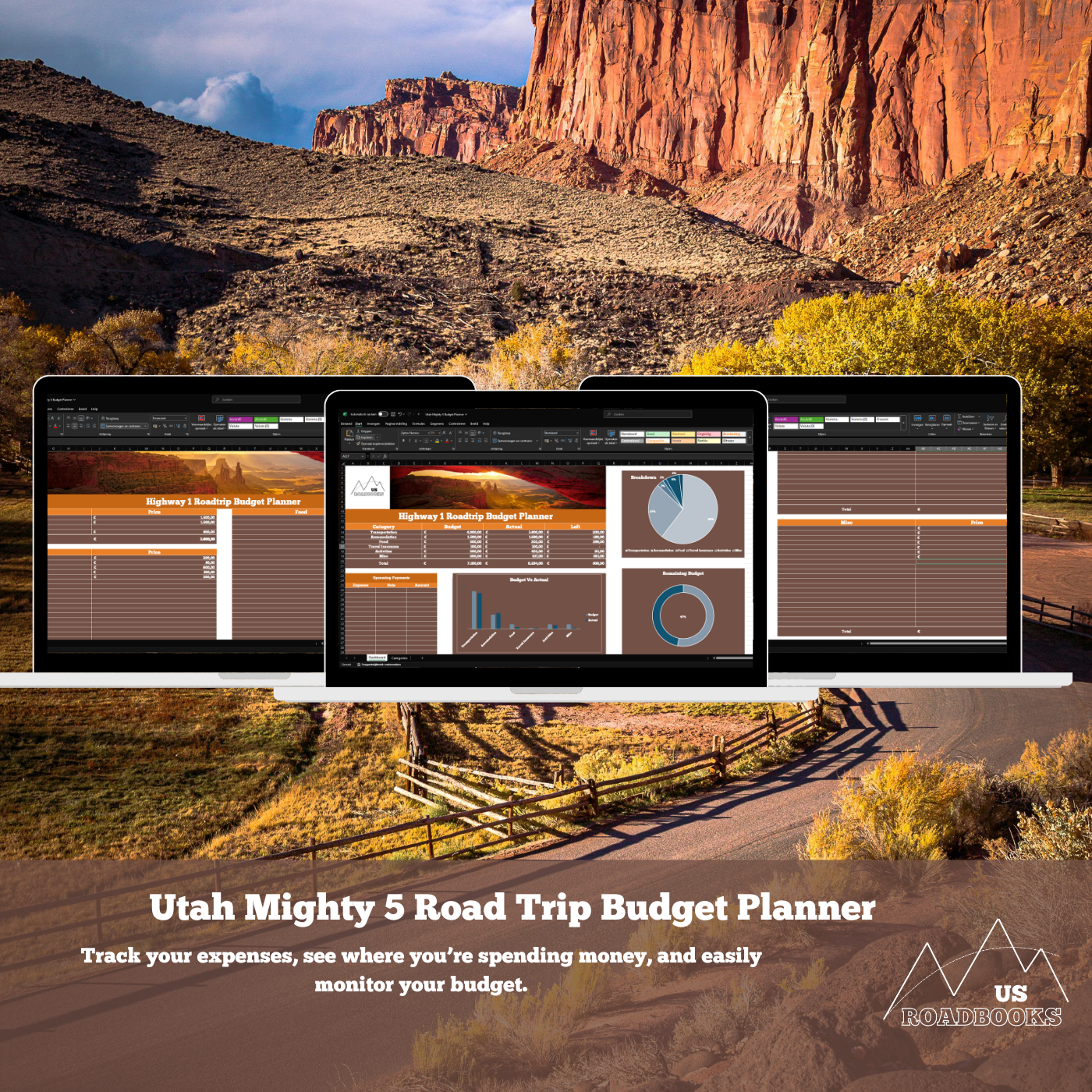 Dashboard Utah Mighty 5 Budget Planner