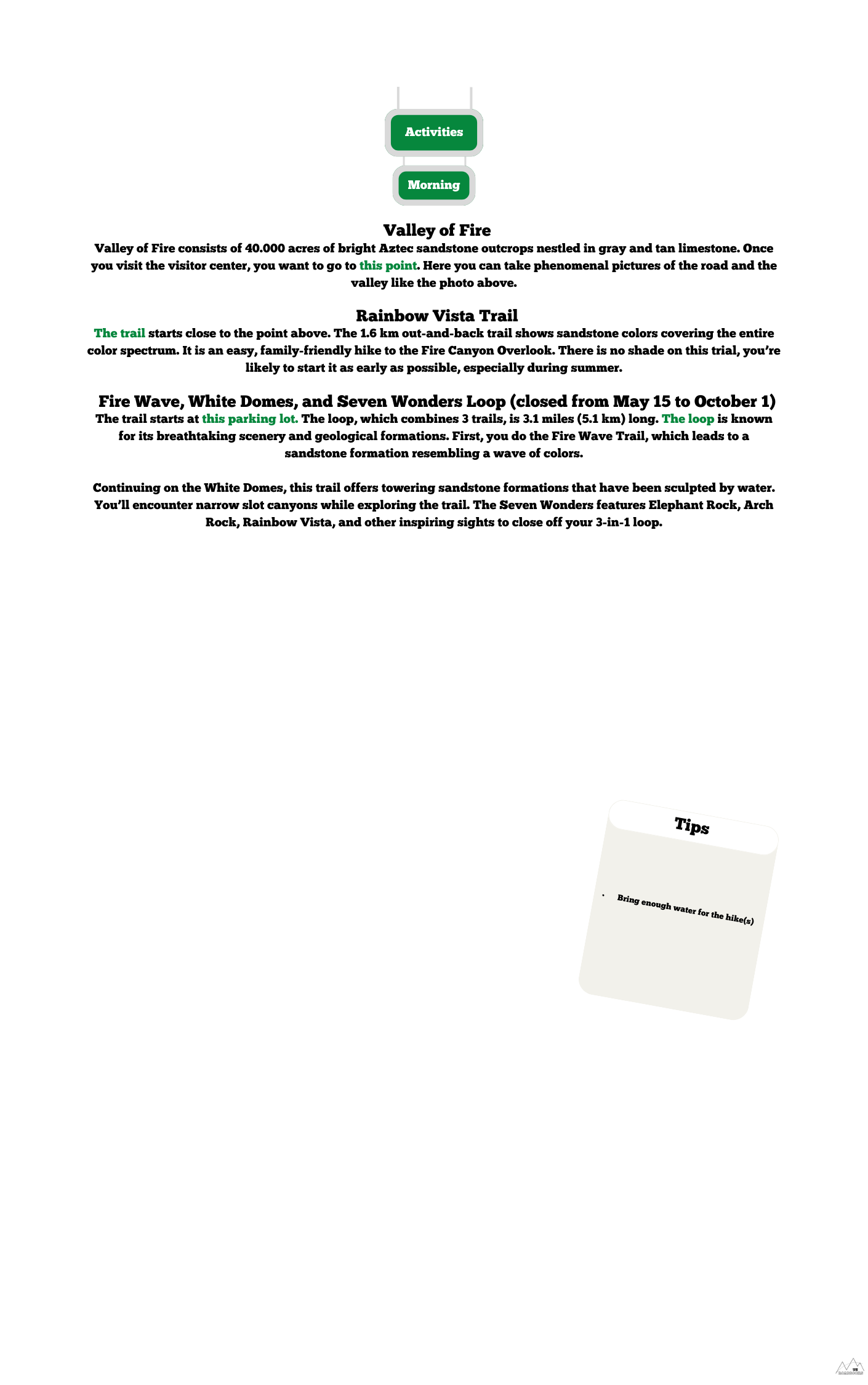 Day Itinerary out of the Utah Mighty 5 RoadBook