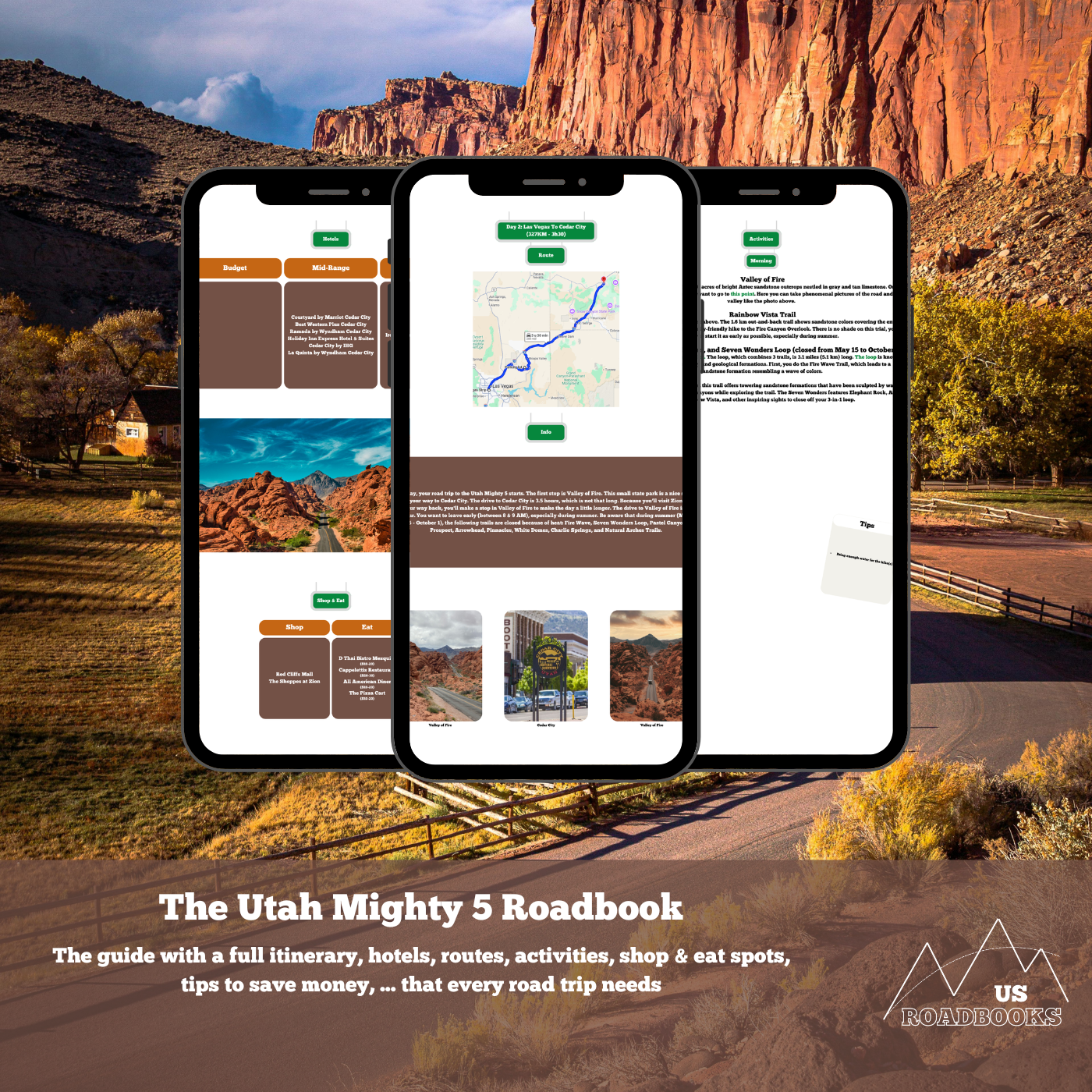 Display Utah Mighty 5 RoadBook