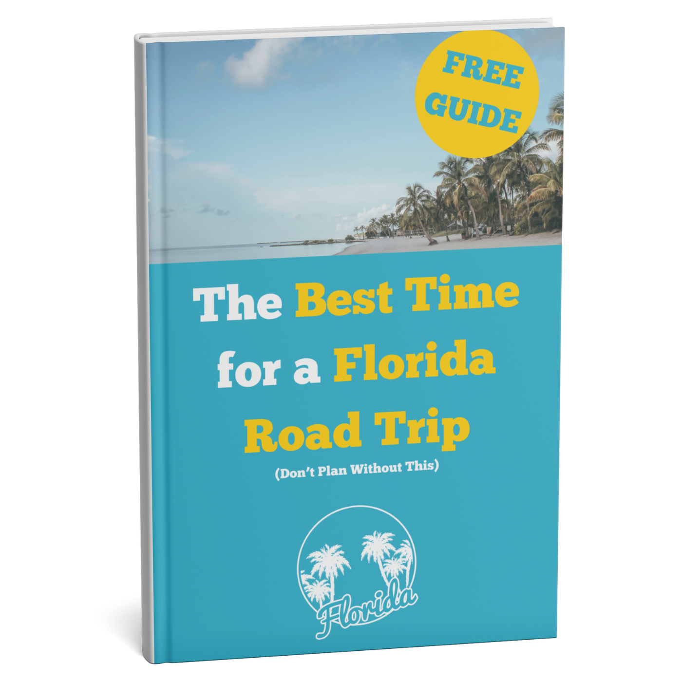 Book cover with 'The Best Time for a Florida Road Trip' title and beach scene