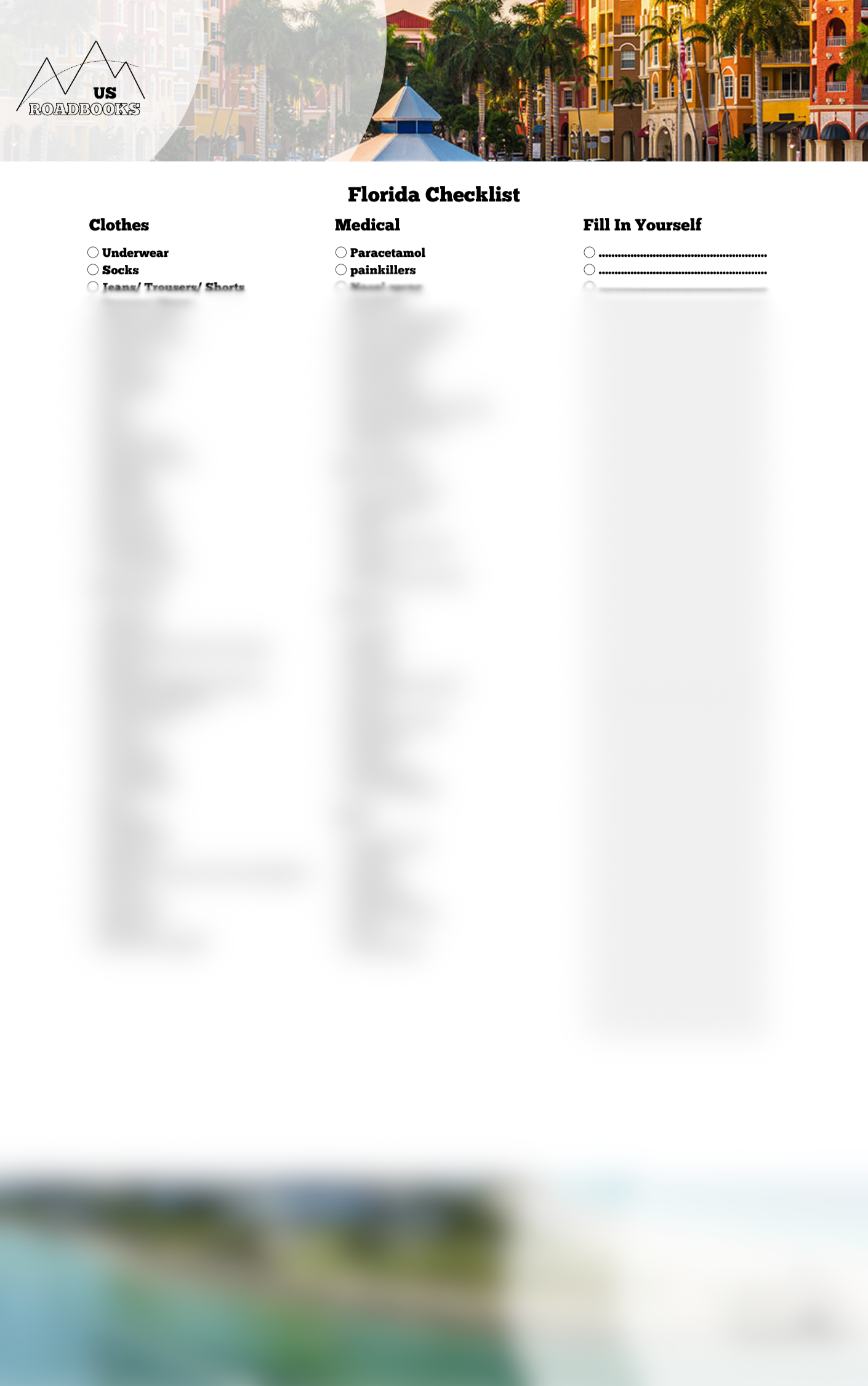 The best Florida travel packing/ Checklist