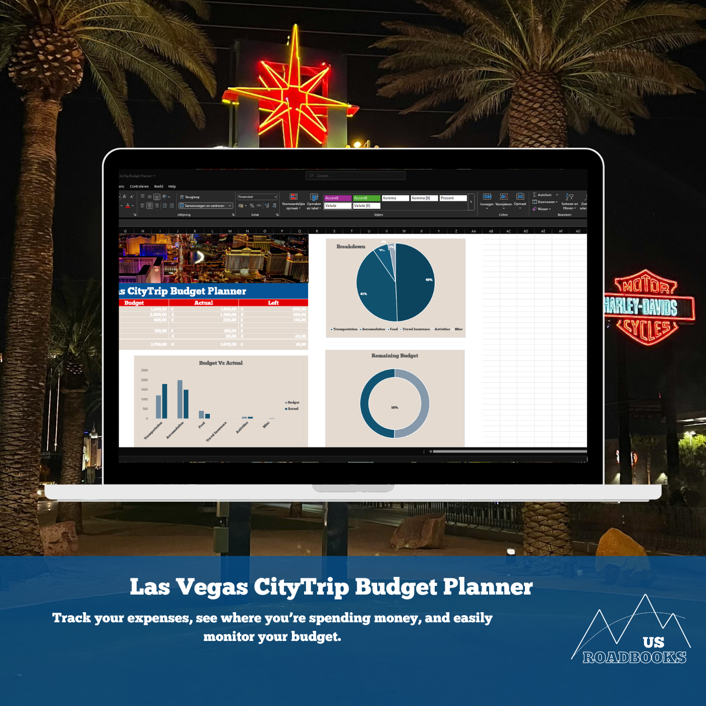 Las Vegas Travel Budget Planner Dashboard