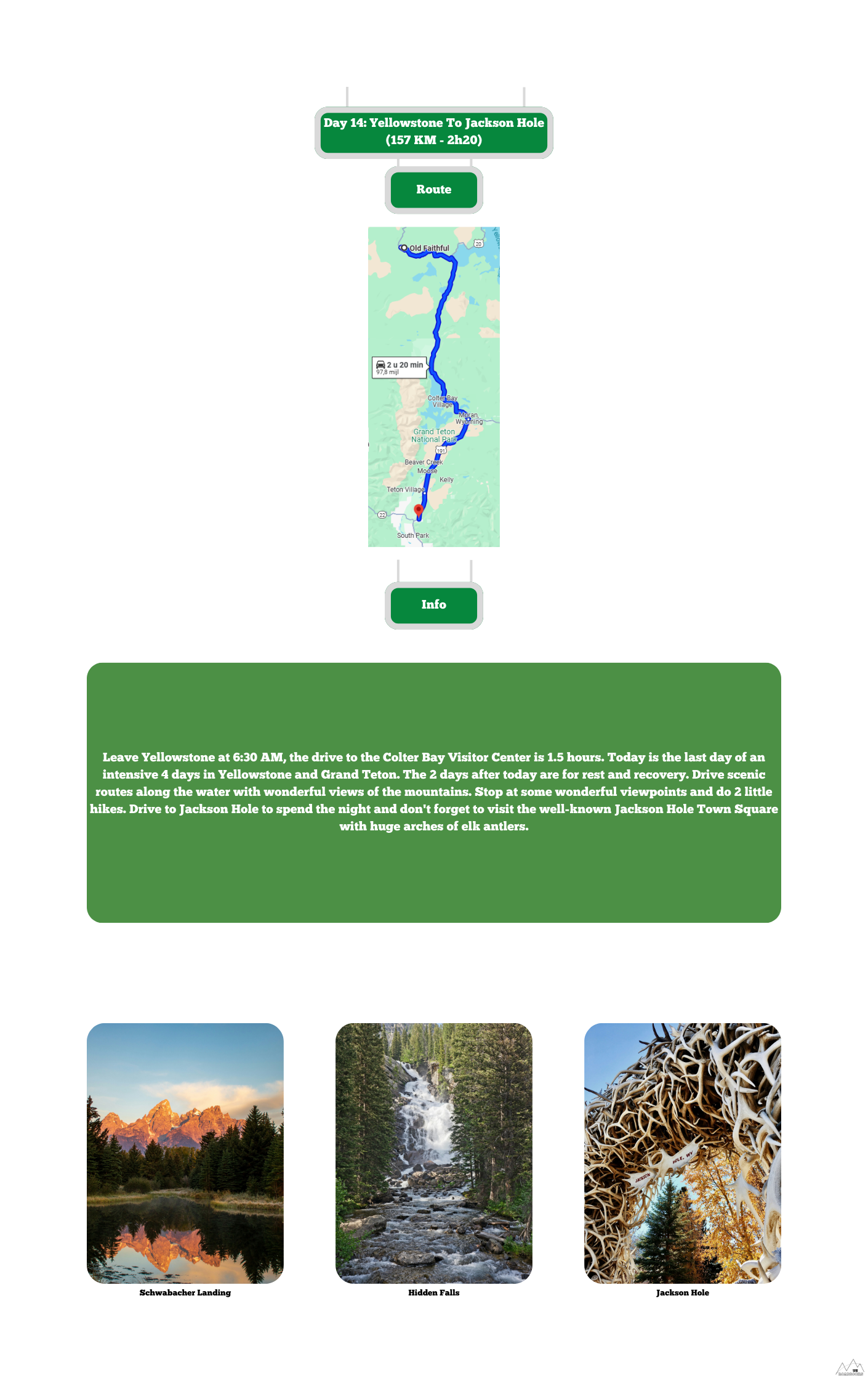 Map en link to route on google maps in a travel guide/ RoadBook