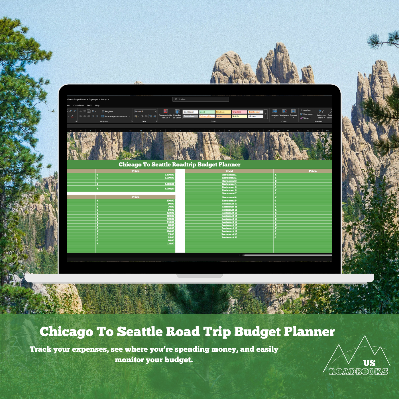 Chicago To Seattle Road Trip Budget Planner