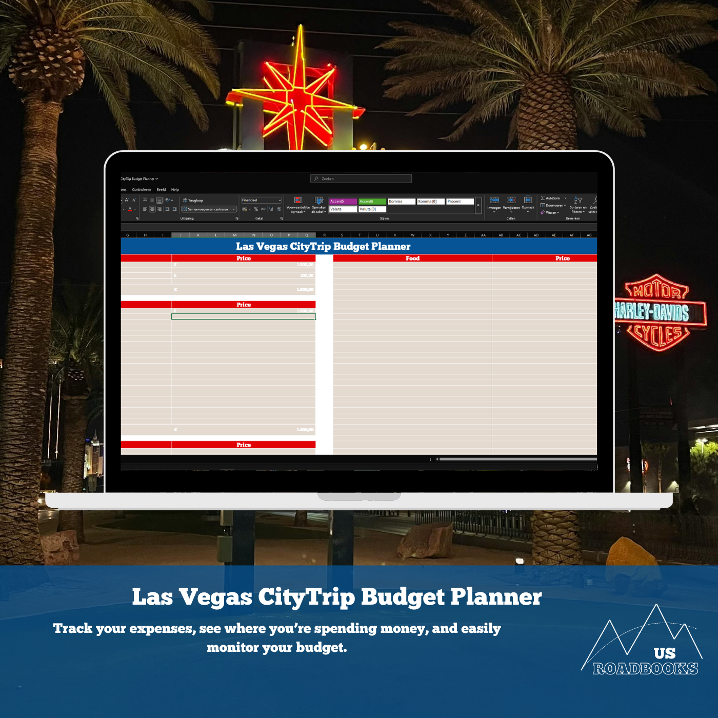 Las Vegas CityTrip Budget Planner