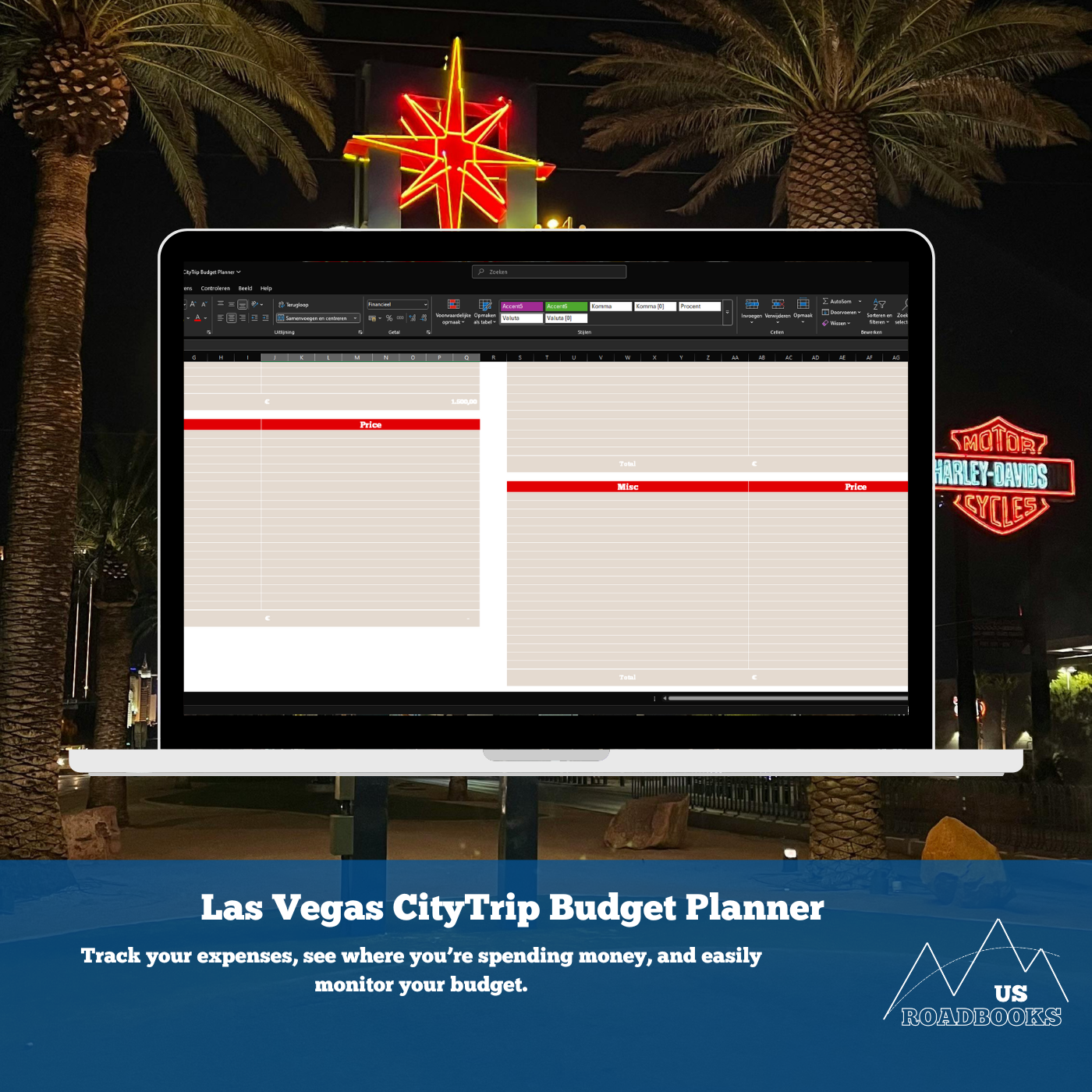 Las Vegas CityTrip Budget Planner