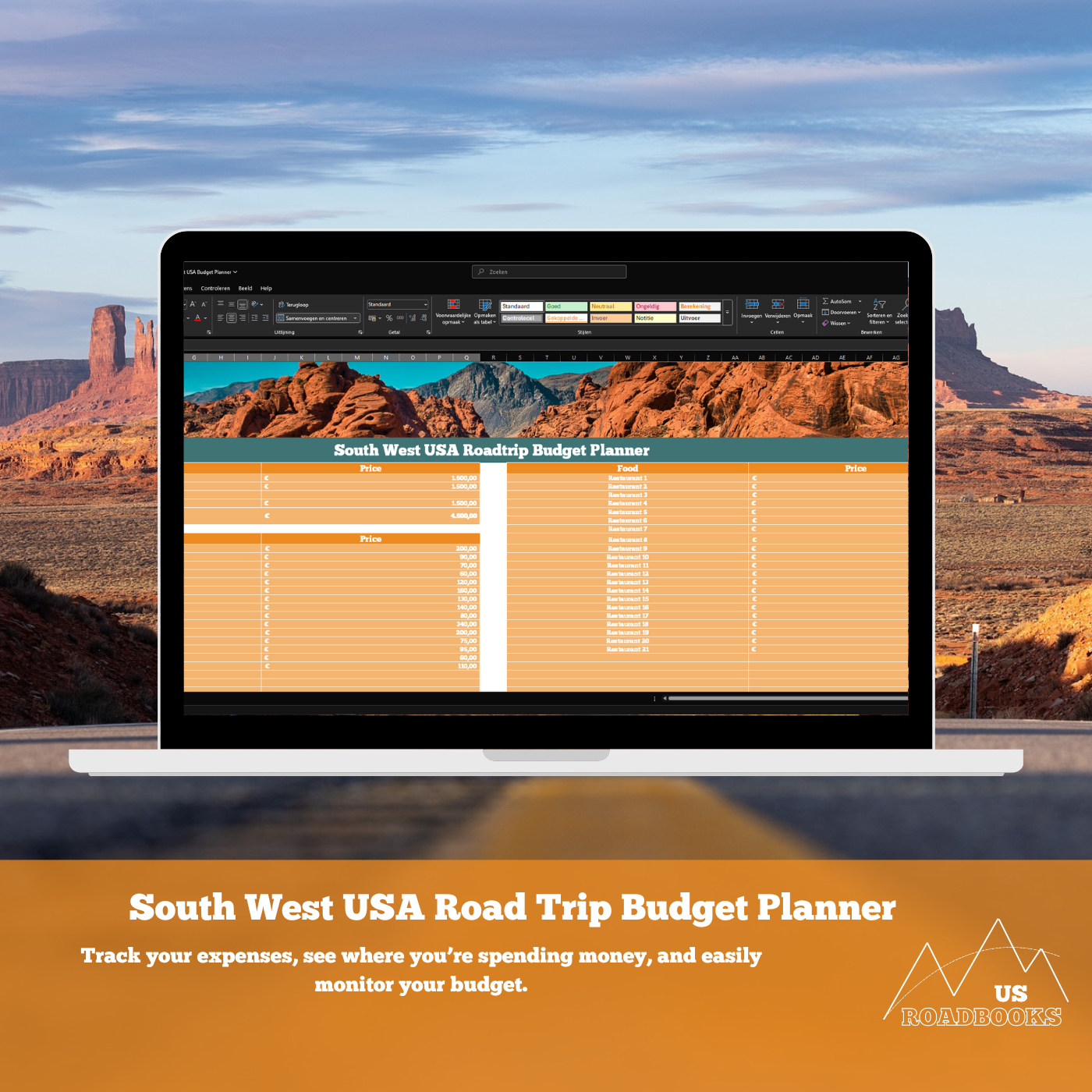 South West USA Road Trip Budget Planner