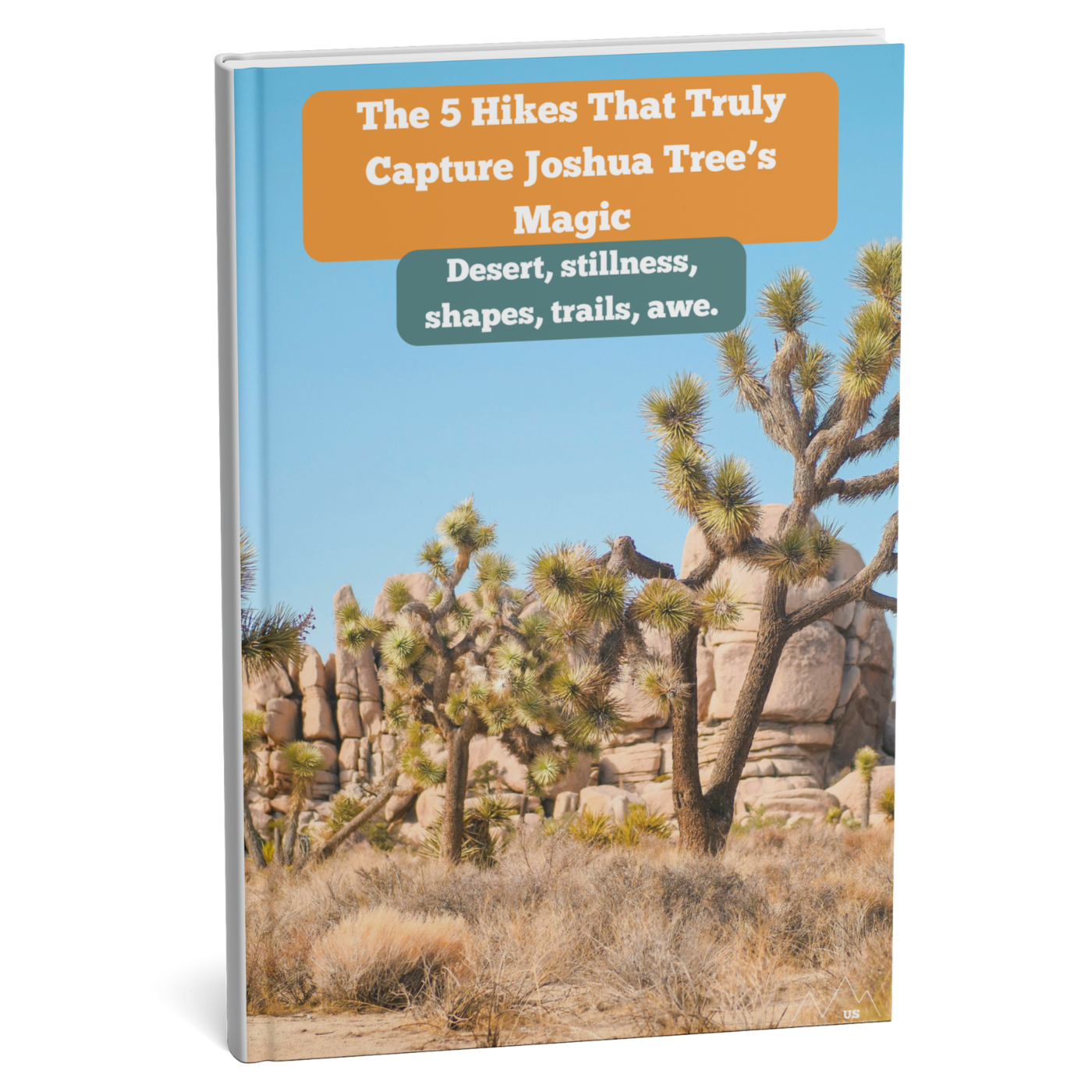 Book cover with Joshua Tree landscape and hiking text