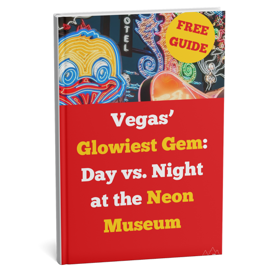 Book cover with colorful neon design and text about the Neon Museum in Las Vegas.