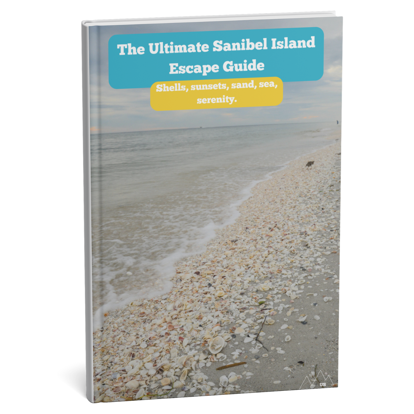 Book titled 'The Ultimate Sanibel Island Escape Guide' with a beach scene on the cover.